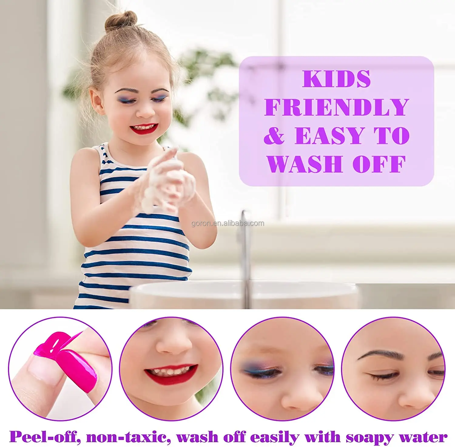 Kids play washable real makeup set toys private labels girls make-up kit