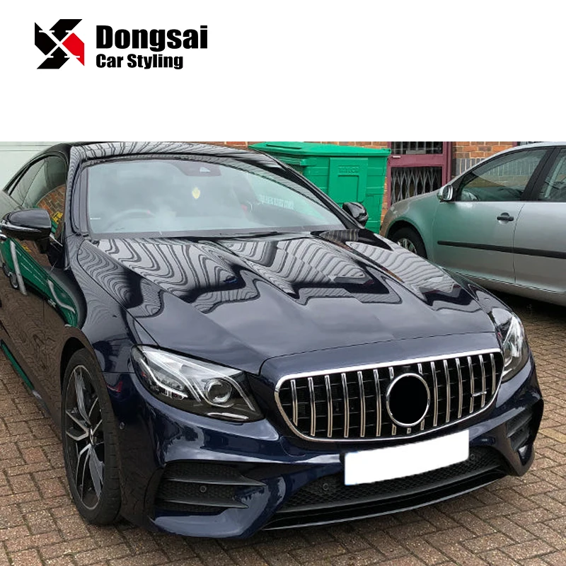 GT стиль ABS передний бампер Серебряный гриль решетка для Mercedes Benz E класс W213 W238 E43 E53 E63s 2016 +