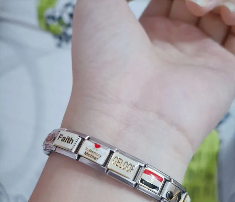 Personalized Waterproof Jewelry 2023 DIY Shiny Classic Stainless Steel Italian Charm Bracelet for Men Women