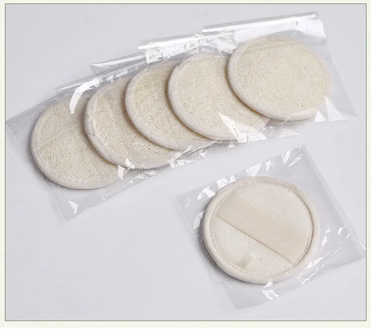 Natural Cleaning Loofah Facial Cleaning Makeup Remover Scrubber Sponge Pads