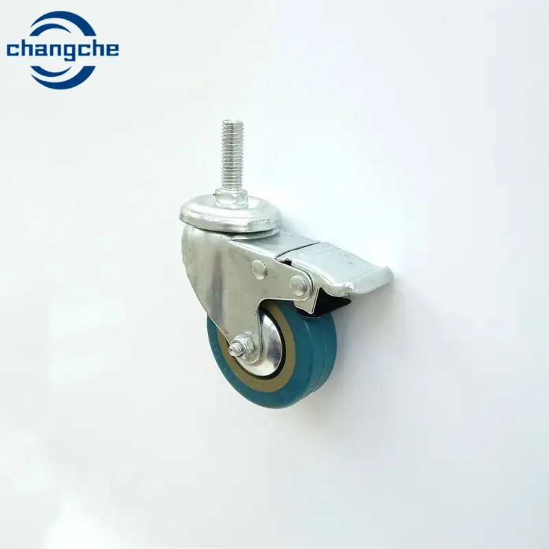Lockable Bearing Plate Caster Wheels with Brakes 360-degree Swivel Casters for Furniture and Workbench Cart