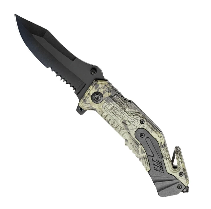 Hot Sell Oem Customized Black Stainless Steel Blade Outdoor Camping Pocket Multi-Purpose Survival Folding Knife Pocket