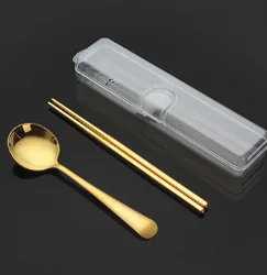 Outdoor 304 Stainless Steel Spoon Chopsticks Set Cutlery Portable