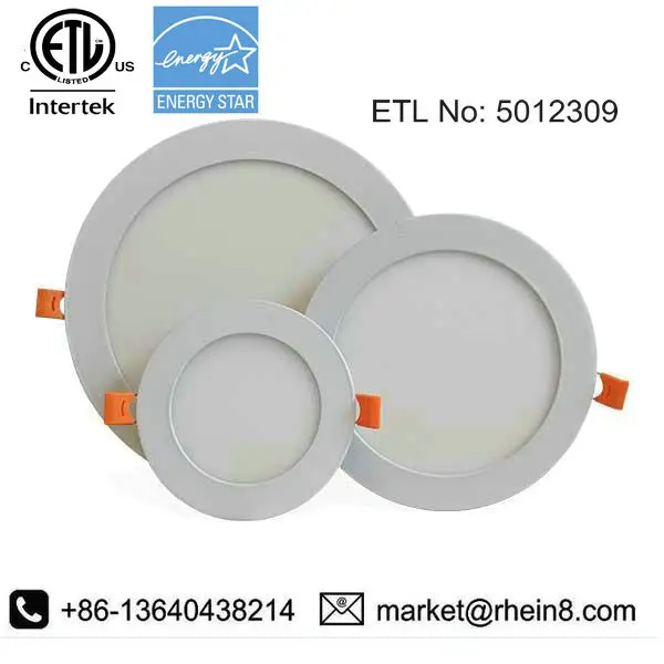 
ETL dimmable round led light panel 9W 12W 15W 4/6/8 inch led retrofit recessed downlight with J-box 