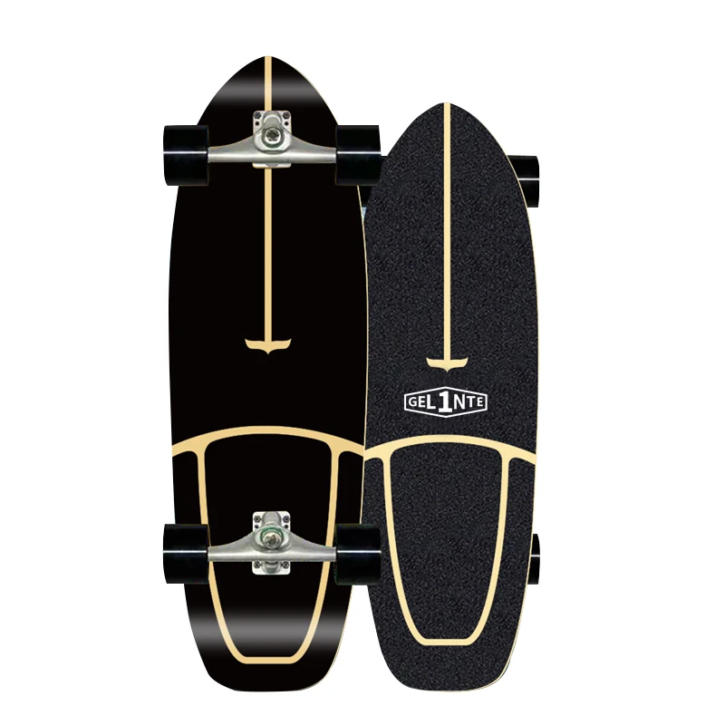 
Black Matte Street Skateboard Hand Free Wooden Custom Fish Board Cruiser Complete Skateboard 