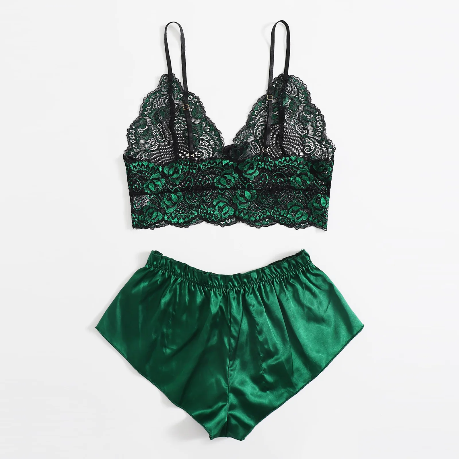 New Arrival Mature Thin Sleepwear Silk Fabric Lace Bra Underwear Set Sexy Lingerie For Hot Girl