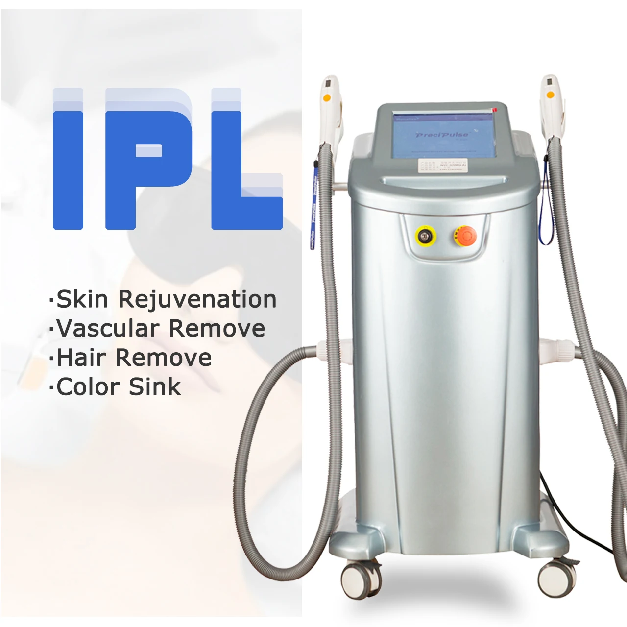 2 Handles Intense Pulsed Light OPT IPL E Light RF Permanent Epilation Laser Hair Removal and Skin Rejuvenation System