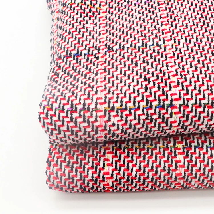 Fantasy candy colorful 100% polyester yarn dyed suit woollen tweed fabric for clothing