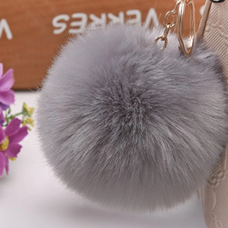 CX-R-65B Faux Fox Fur Ball Fur Pom Pom Keychain