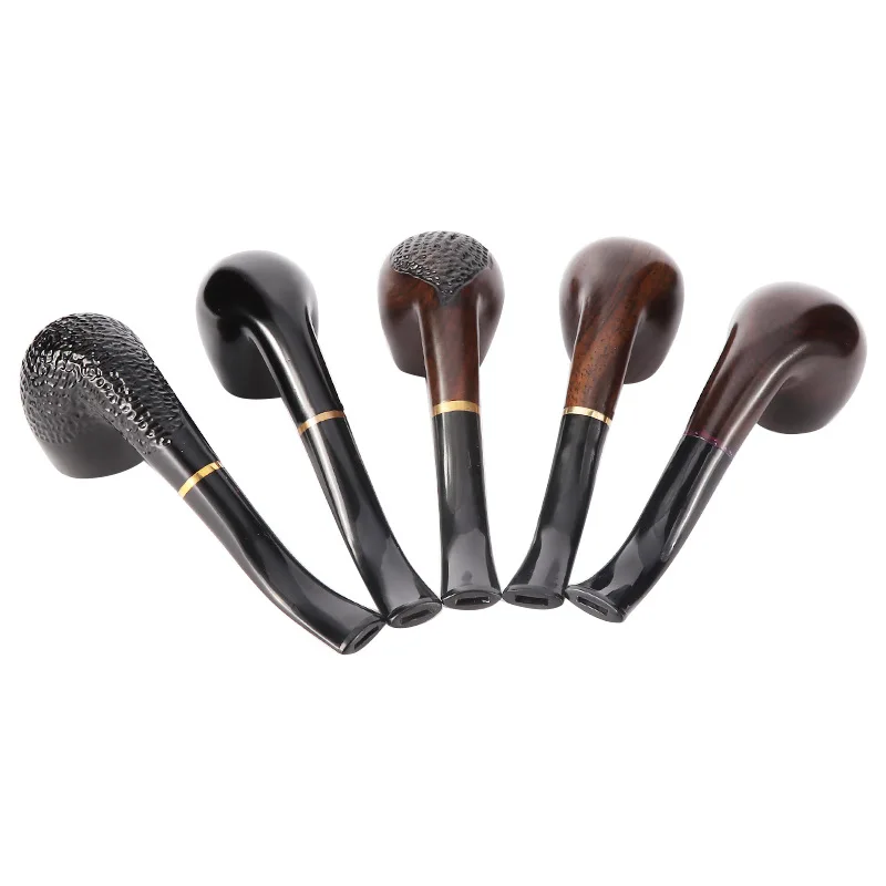 High-quality Ebony Wood Smoking Pipe Cigar Tobacco Pipe for Cigar Tobacco Gift Box