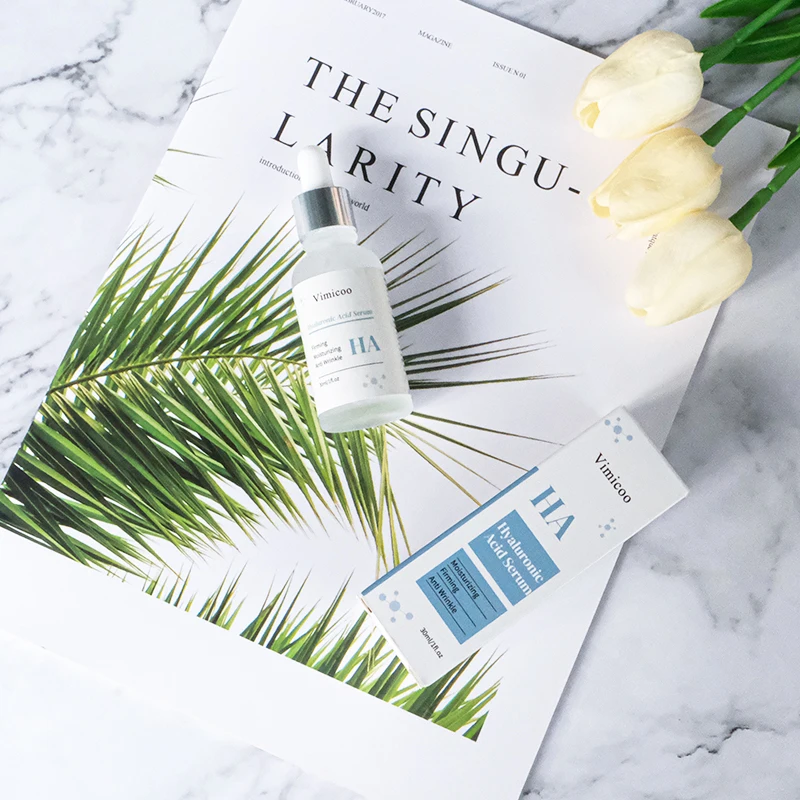 Hot Sale Private Label Natural Organic Whitening Moisturizing Facial Skin Care Serum Anti age HA Hyaluronic Acid Face Serum