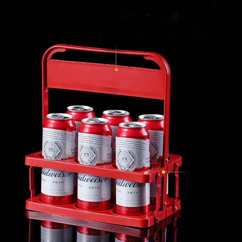 Wholesale Custom Logo 6 Bottles Plastic Beer Collector Bottle Carrier High Quality Foldable Plastic Drink Carrier with Handle