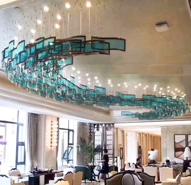 MODERN custom project use brass glass ceiling chandelier lobby reception banquet villa hallway hotel decorative lighting