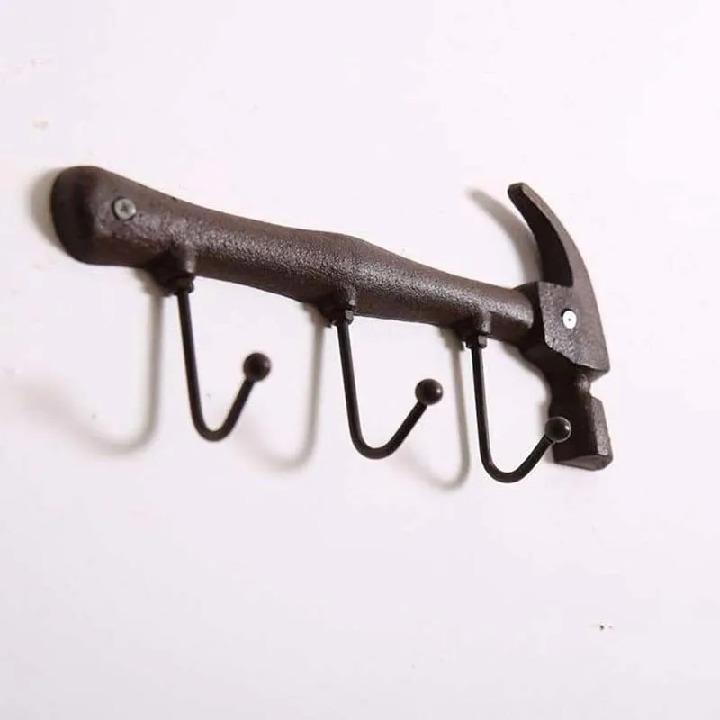 Novelty retro eco-friendly hammer shape hooks for decoration door hook hanger for clothes wall hooks