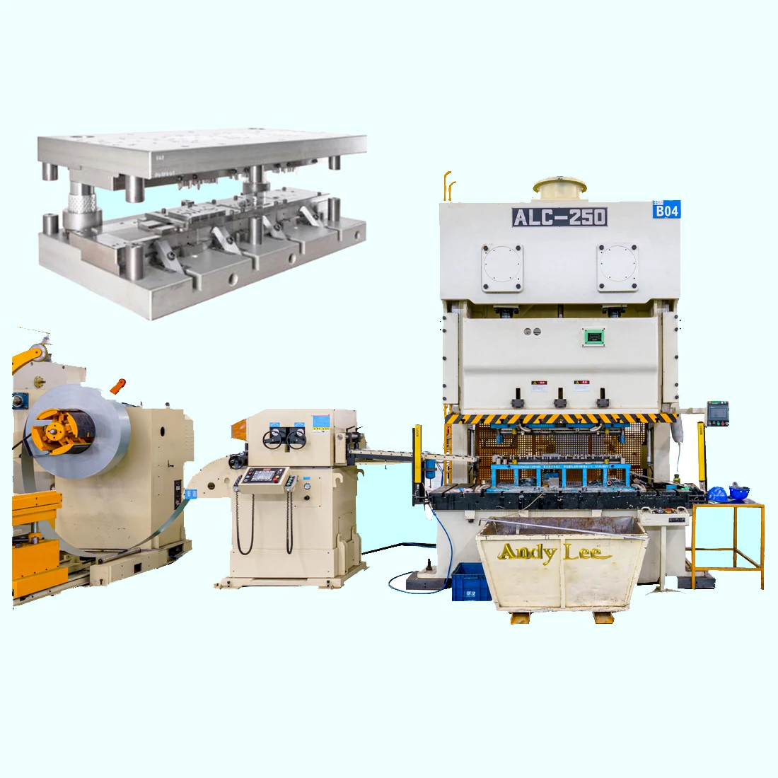 Car body making machine  stamping machine ALC series 200ton  with NC Servo feeder machine and molds whole line solution