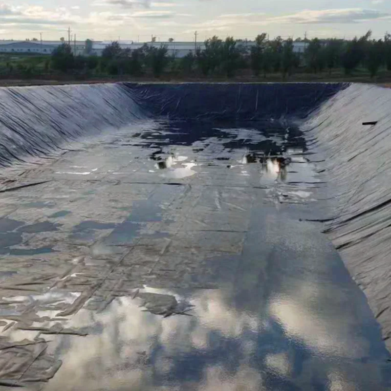 high strength Plastic Roll  Film Big Pond Liners Black HDPE Sheets poly pond liner geomembrane for Seepage control works