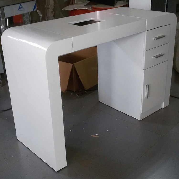 Nail salon manicure table station with dust collector