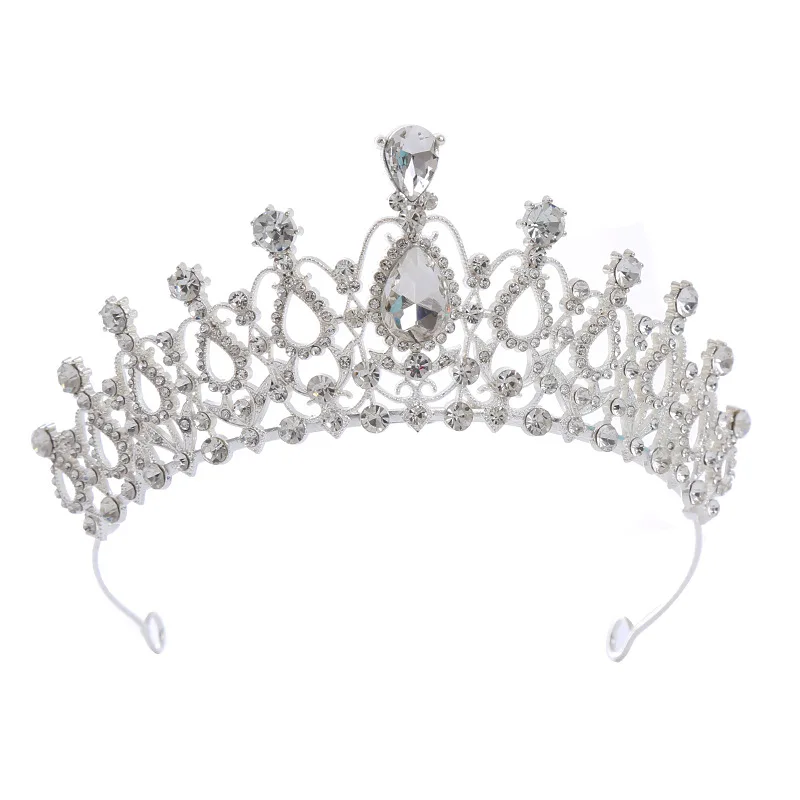 Factory wholesale directly purple  Rhinestones Gold Flower Adult Bridal Tiaras Elegant Alloy wedding Crown for women