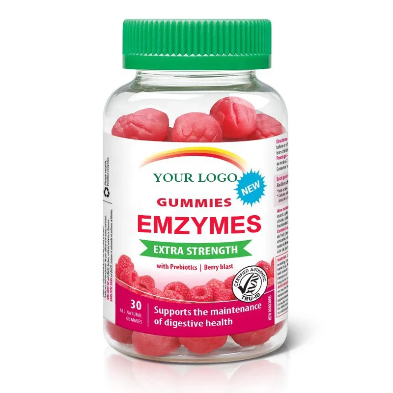 Custom LOGO Wholesale Organic Serrapeptase Enzyme Gummies Super Weight Loss Transglutaminase Enzyme Gummies