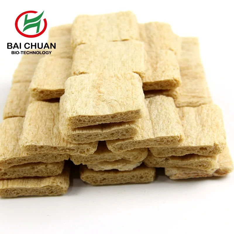 
Baichuan Factory sale steak type snack low fat high protein 65% TVP textured soy protein TSP 