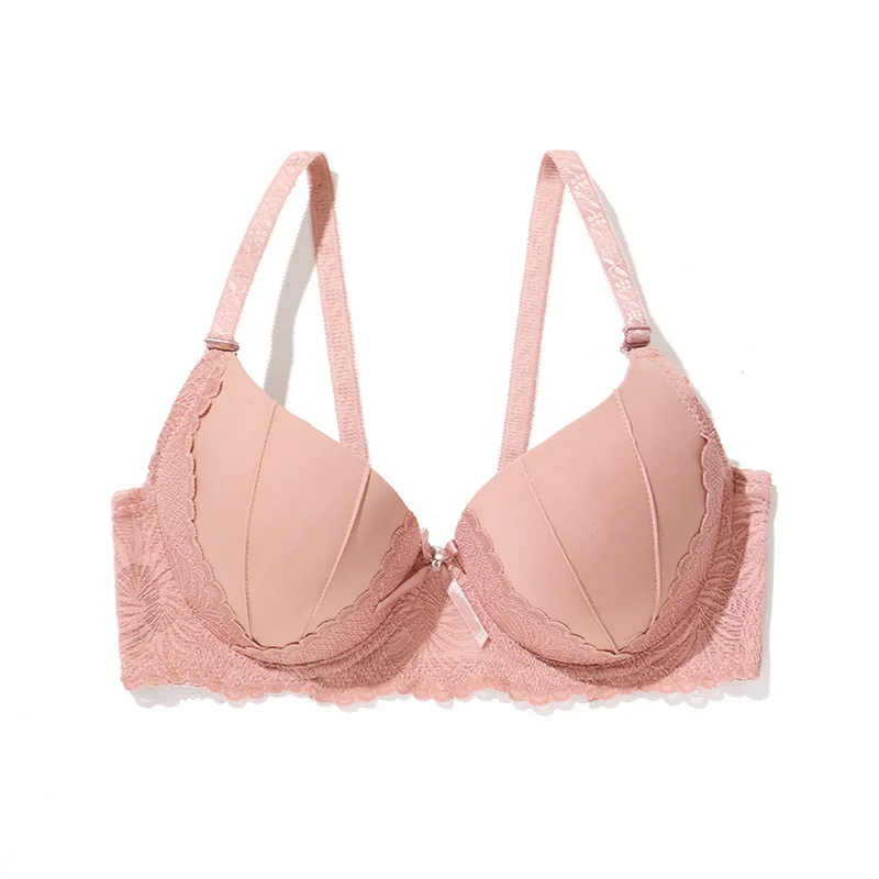 Multi-Color Bows Lace Satin Bra for Small Breasts  Size Auxiliary Bras Collection Gathering Undergarments