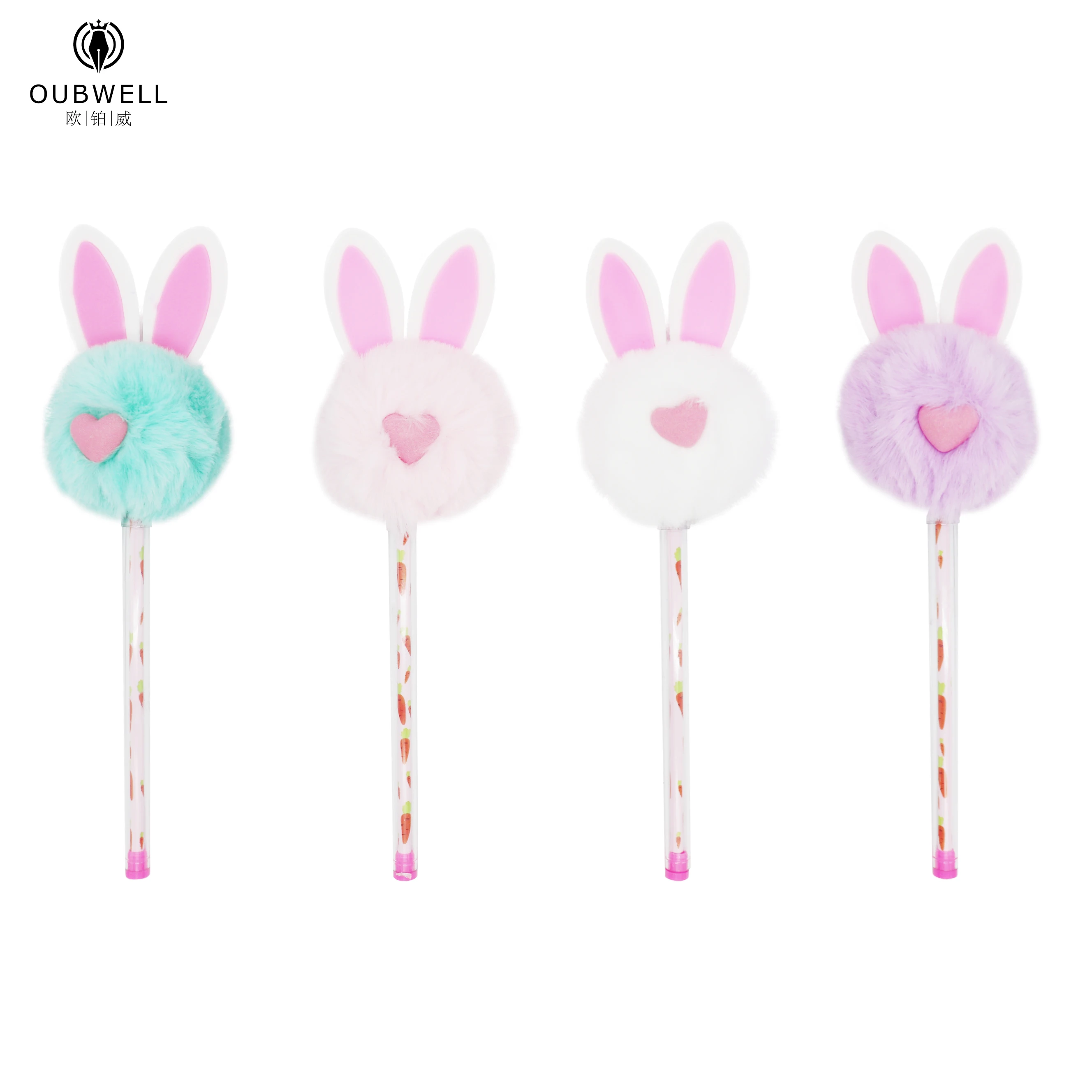 
2020 novelty writing pen rabbit pen fancy ball pens with rabbit ear 