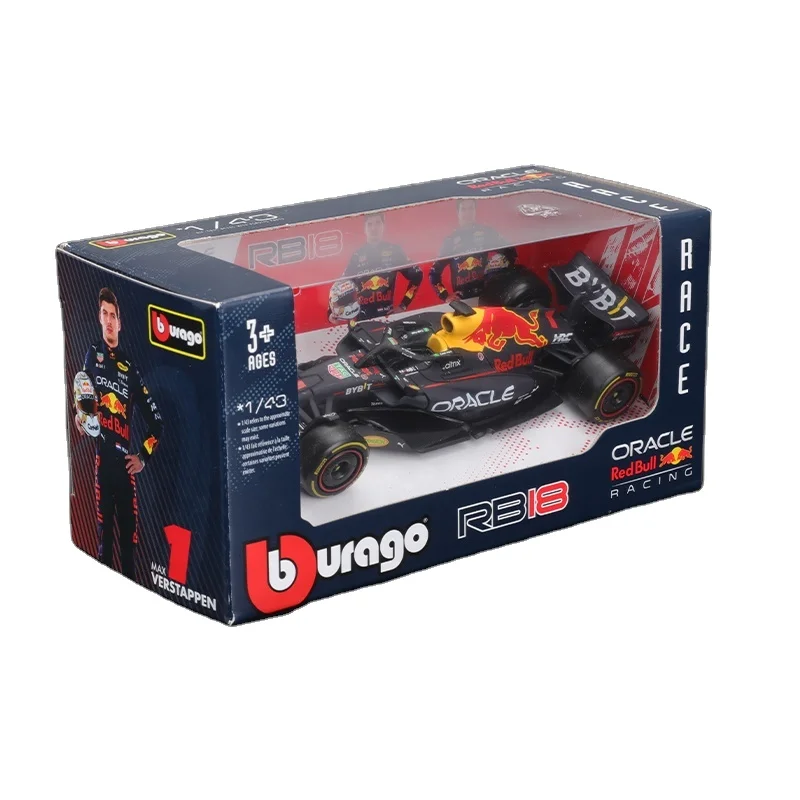 Бураго 1:43 красный бык гоночный тег Heuer RB18 #1 Verstappen #11 Perez литая из сплава Модель автомобиля игрушка коллекционный Чемпион 2022 F1