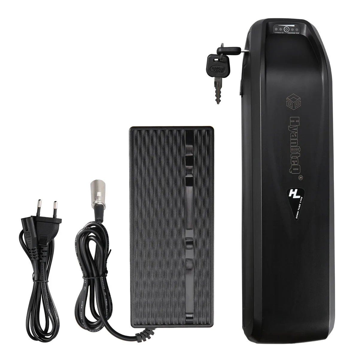 Eu Stock HANI Hailong HA193 HA194 48V13AH624W 36V15.6AH561W for Electric Bicycle Rechargeable Li-ion Battery with USB Port Black