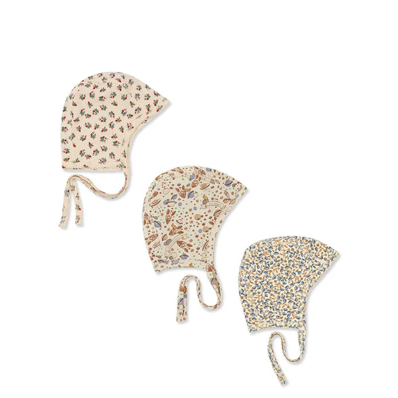 Spring cotton baby floral warm hat baby clothes clothing printed hat for clothing baby