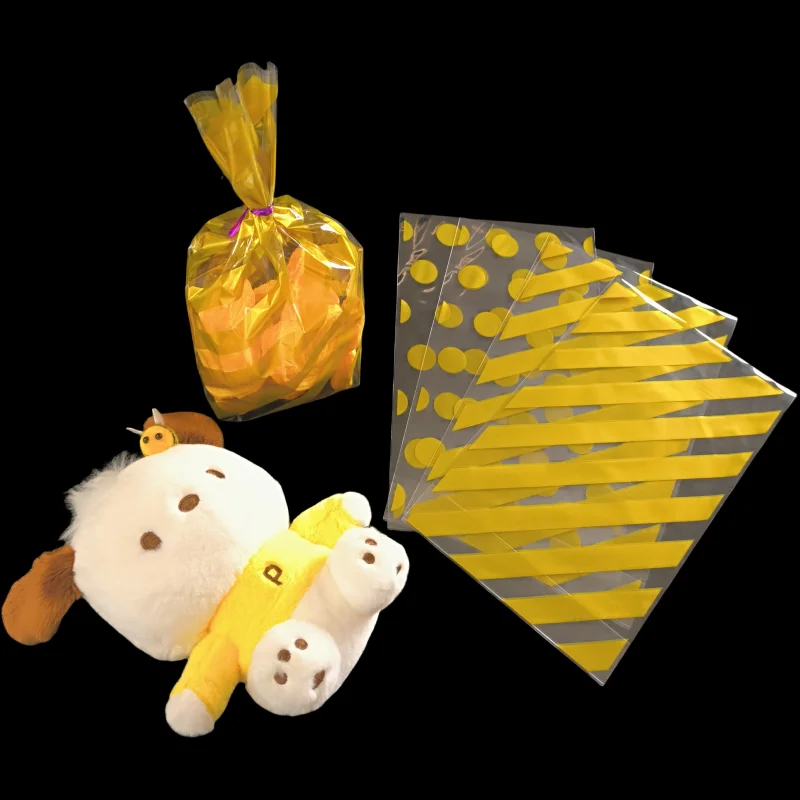 Cross border striped polka dot candy biscuit baking bag party holiday gift bag Opp flat mouth plastic bag
