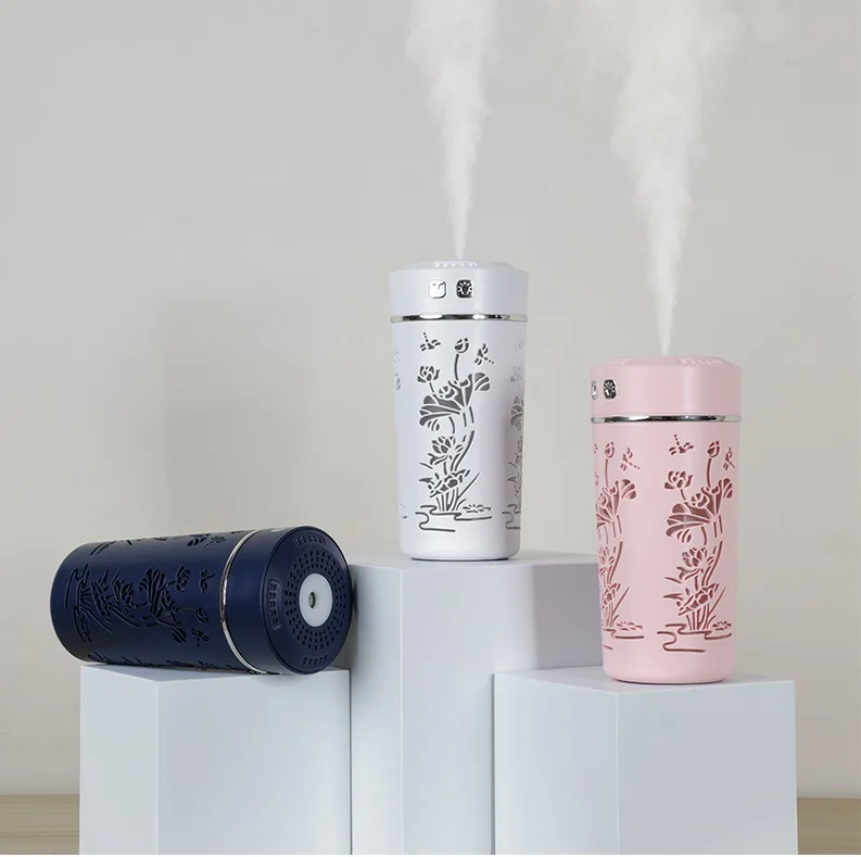 Lotus Flower Cup USB Humidifier 250ml Home Lovely Min Oils Diffuser