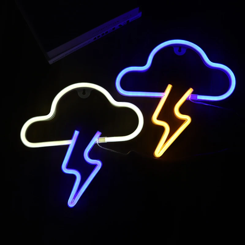 
2021 wholesale Neon Night Light LED Sign Cloud Shaped Lamp with USB & Battery Powered modern decorating light living room light 