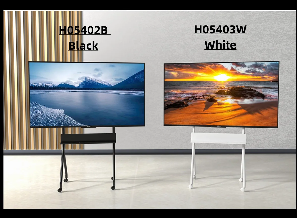 Artistic Easel Mobile TV Stand for 55 - 86 inch LCD LED Flat Curved Screens TVs Studio TV Display Stand with Height Adjustable