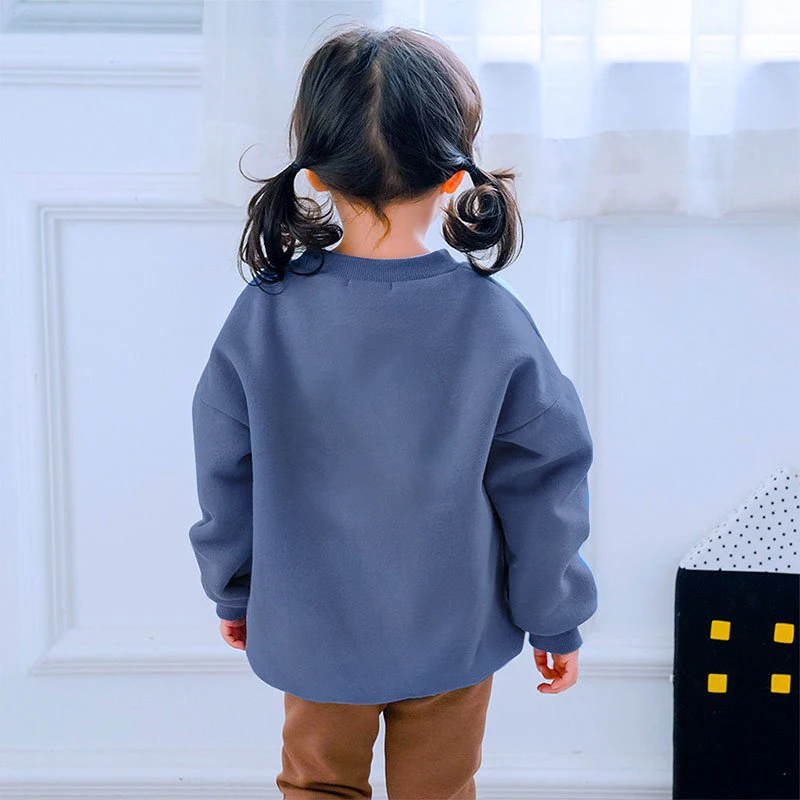 Family Matching Sweatshirts Drop Shoulder Baby Rompers Long Sleeve Father Son Daughter Crew Neck Jumper Fleece Mommy And Me