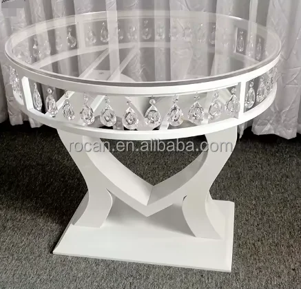 Square Round White Black Gold Glass Bride Sweetheart Dinning Furniture Cake Table with Wheel for Wedding Events Party Supplies