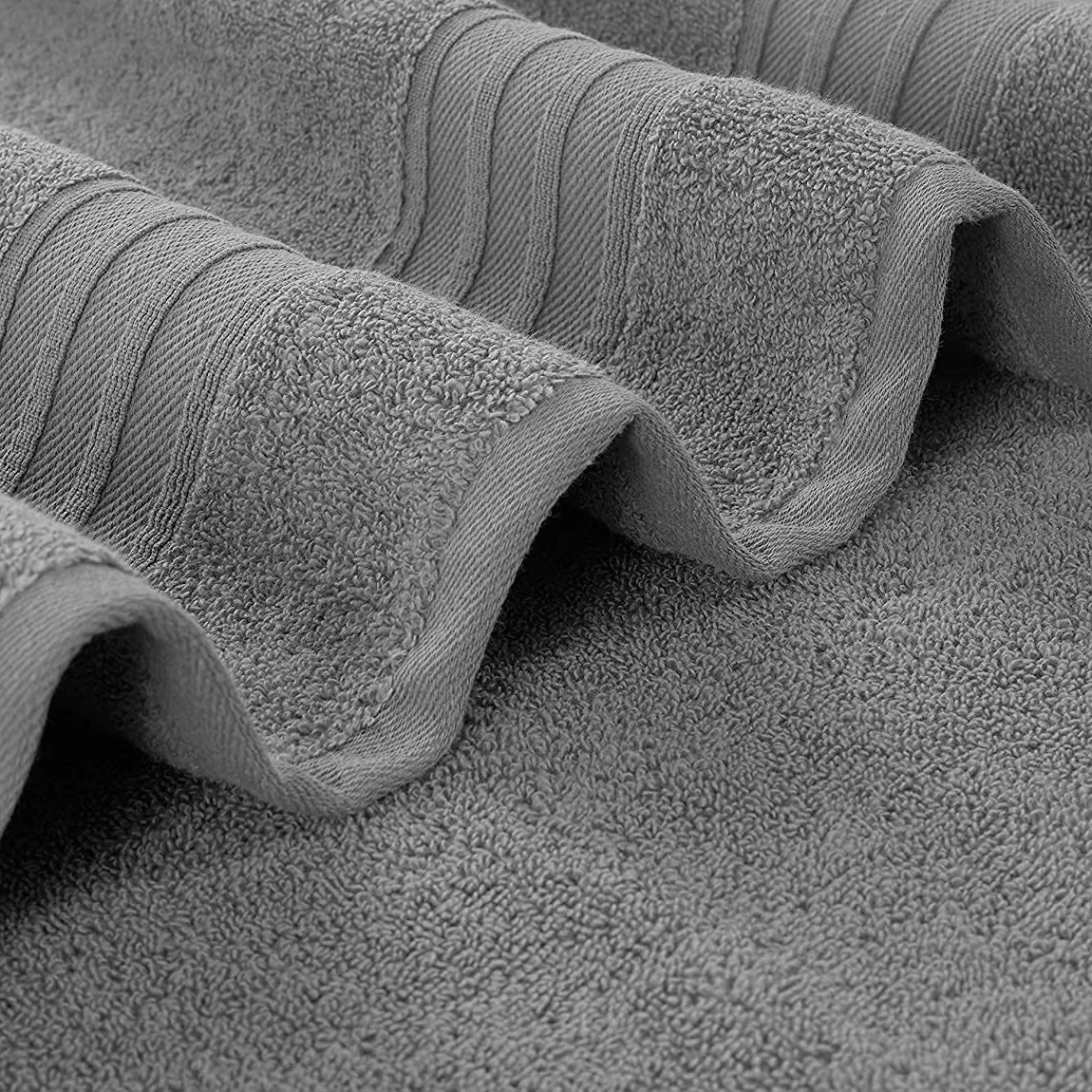 Customized logo quality 100% cotton towel 70x140 hilton 100% cotton luxury hotel grey large bath room towel for spa