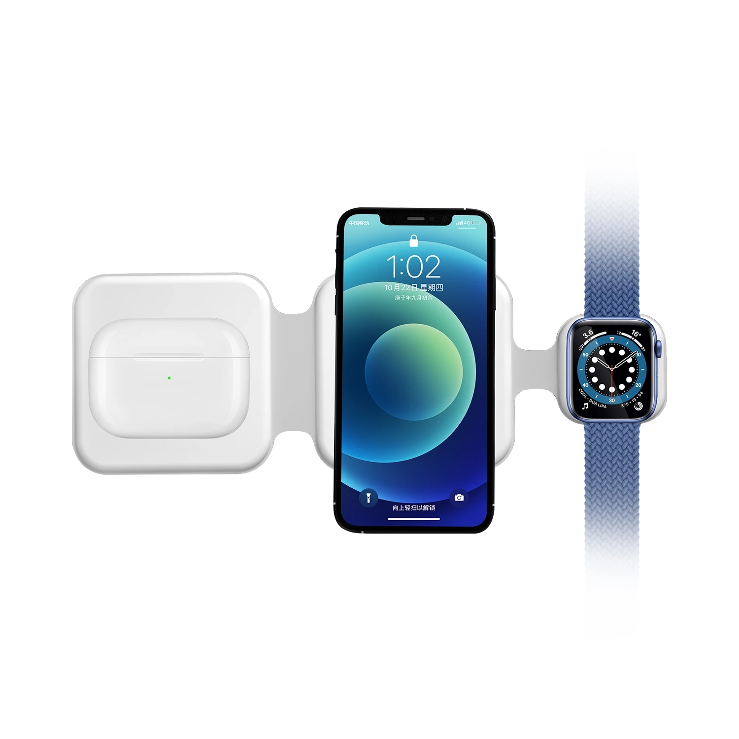 Беспроводное зарядное устройство FD308 3 в 1 высокоэффективное многофункциональное Быстрое беспроводное 15 Вт для