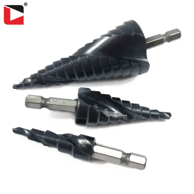 4-12/4-20/4-32mm Spiral flute high speed steel step drill bit for stainless steel