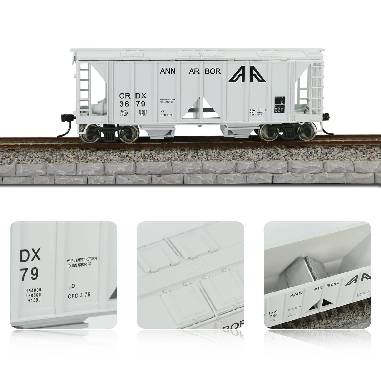 C8760 Model Railway Medium Coupler HO Scale 1:87 Train Boxcar Wagon Hopper Car