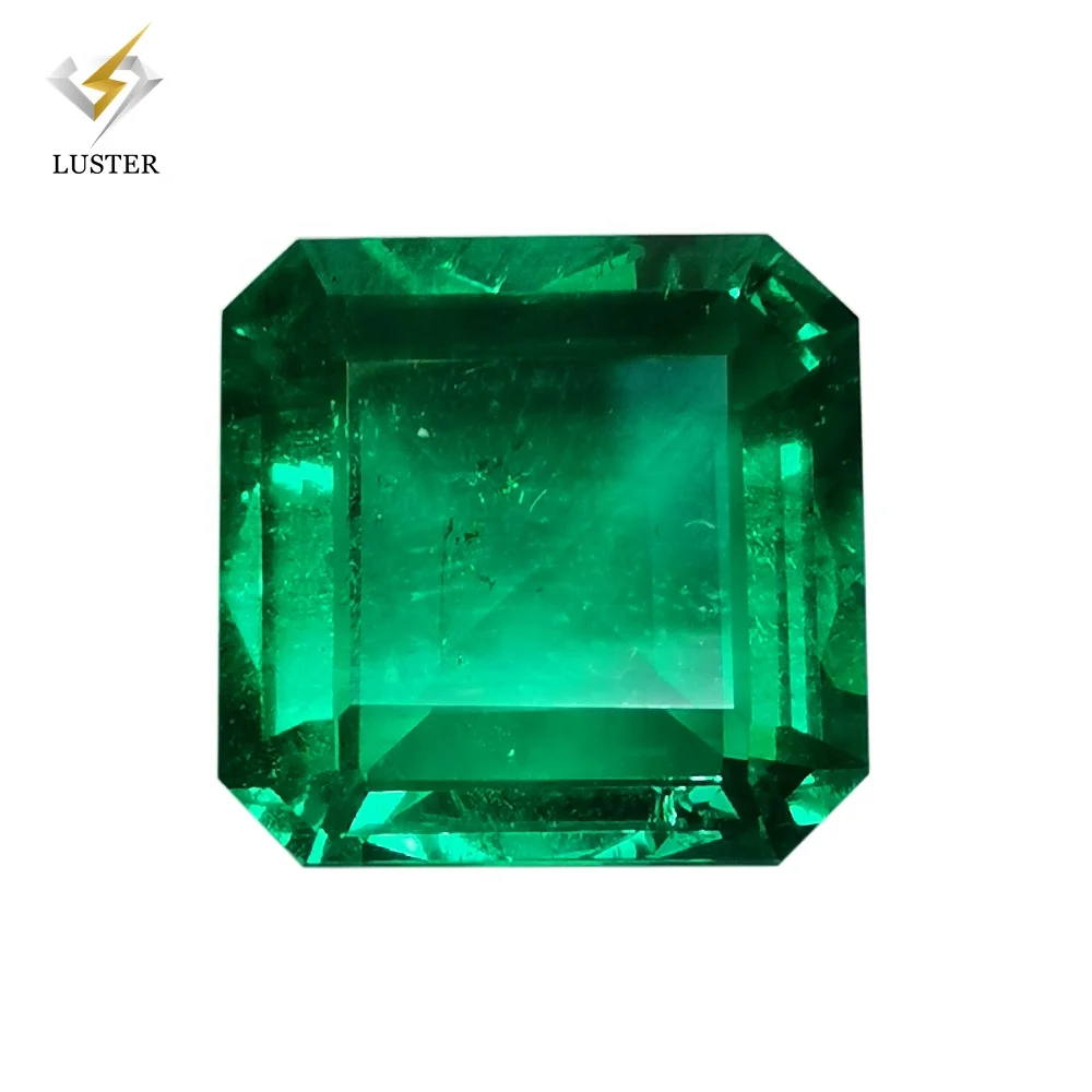 Luster gems carat asscher shape 3*3mm to 7*7mm loose colombian lab grown emerald