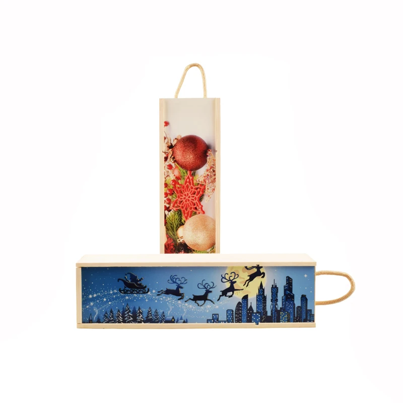 Promotional Various Good Quality Wooden Wine Box With Sublimation Mdf