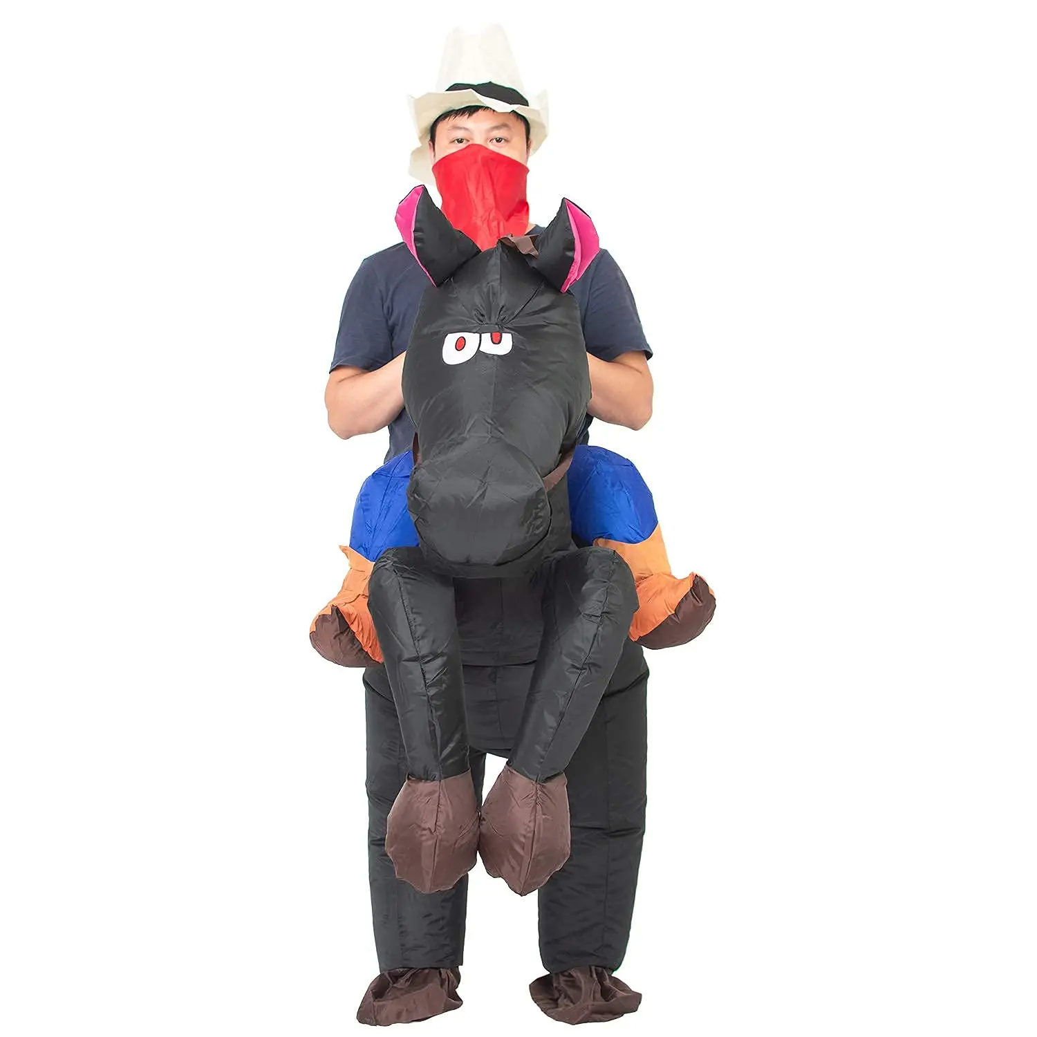 Wholesale 210T Free Size Walking Riding donkey Inflatable Costume suit