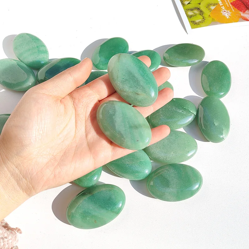 Wholesale Natural Green Aventurine Polished GemStone Crystals Healing Green Aventurine Carving Palm Play Stone