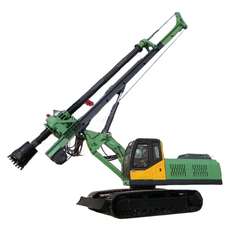 Rotary drilling rig adopts 3 section telescopic drill pipe 360 degree rotary drilling and piling