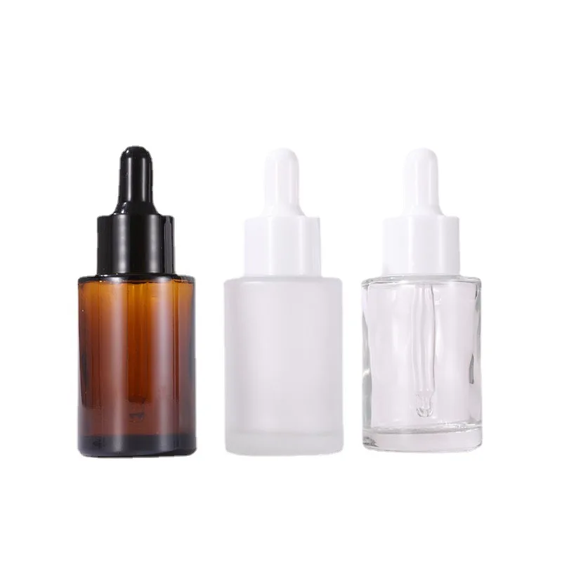 30ml Amber Dropper Bottle Forst Essential Oil Glass Bottles  Custom Logo Hyaluronic Acid Refillable Perfume  Bottles