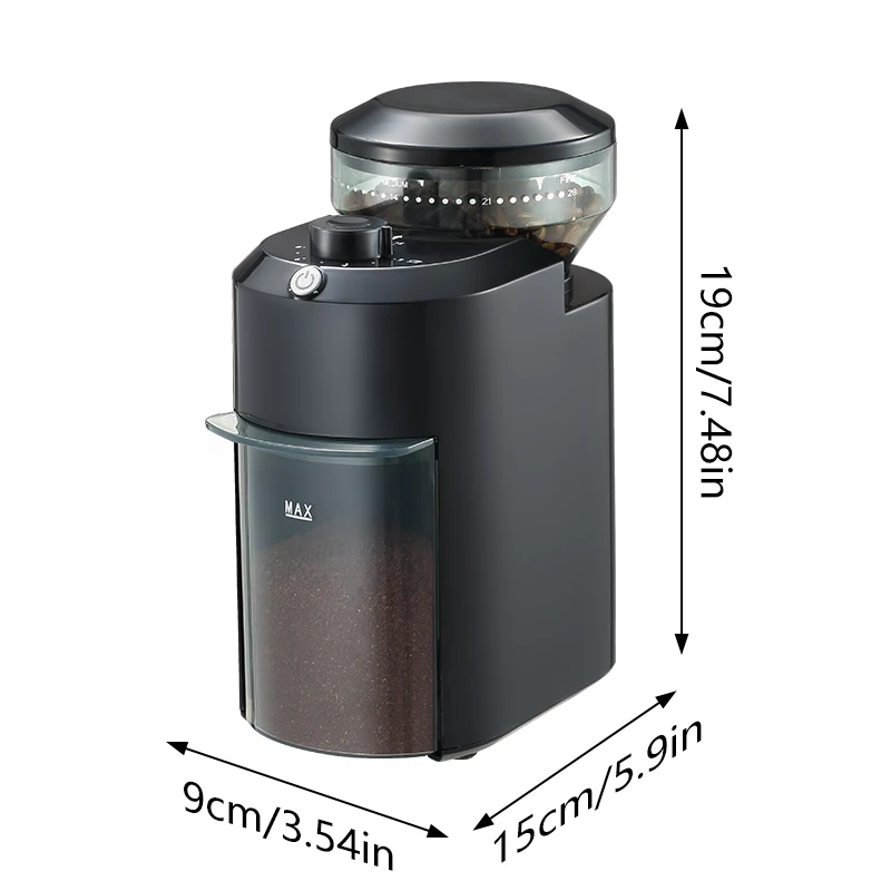 2024 new arrival Adjustable Burr Mill with 28 Precise Grind Setting Conical Burr Coffee Grinder French Press Espresso Grinder