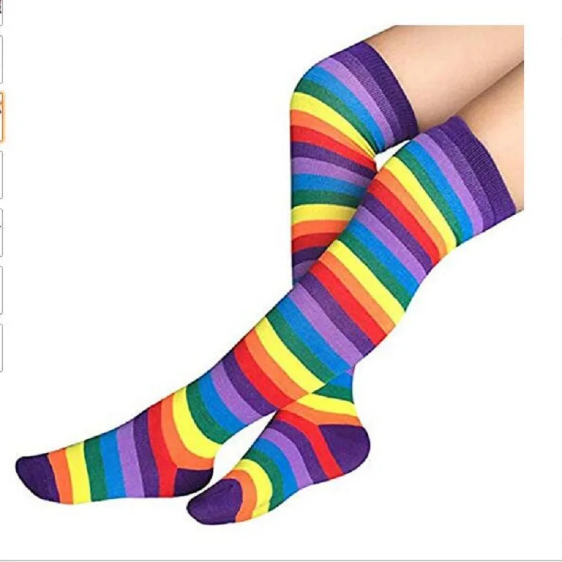 Womens 80s Neon Party Outfit Costume Rainbow Stripes Arm Warmer Long Socks Bowtie Suspenders Tutu Skirt Cosplay Set