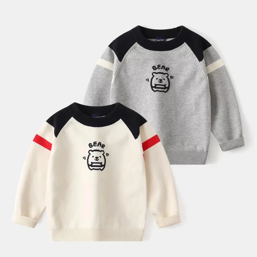 2024 Boys Knitwear Kids Knit Pullover Tops Children Autumn Winter Cotton Knitted Sweaters In stock Wholesale