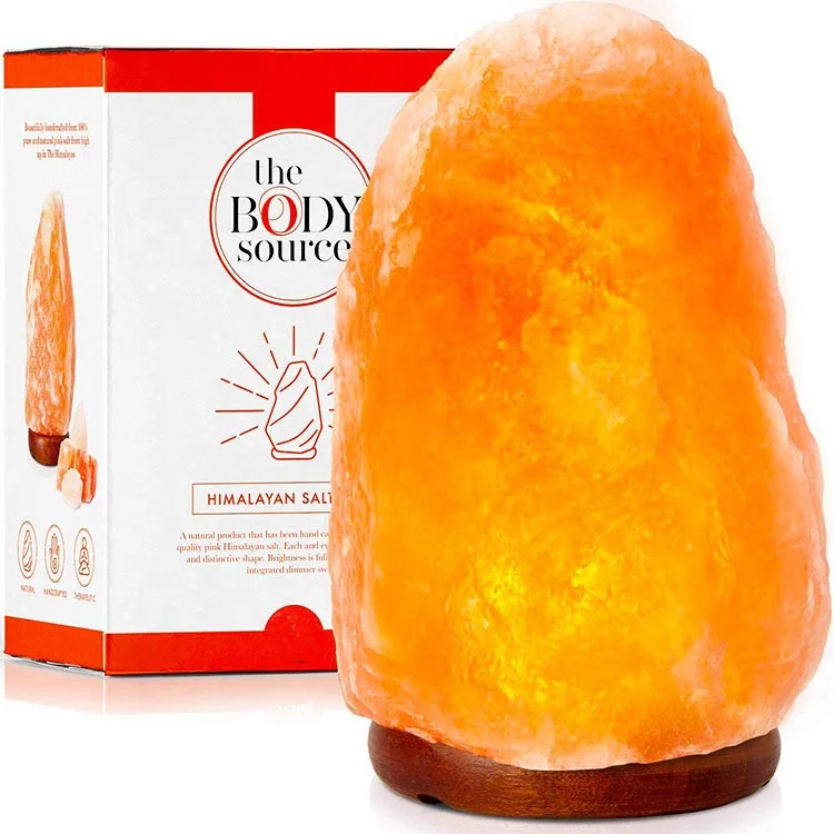 Hot Sale Bedroom Natural Rock Himalayan Salt Water Lamp with Wooden Base