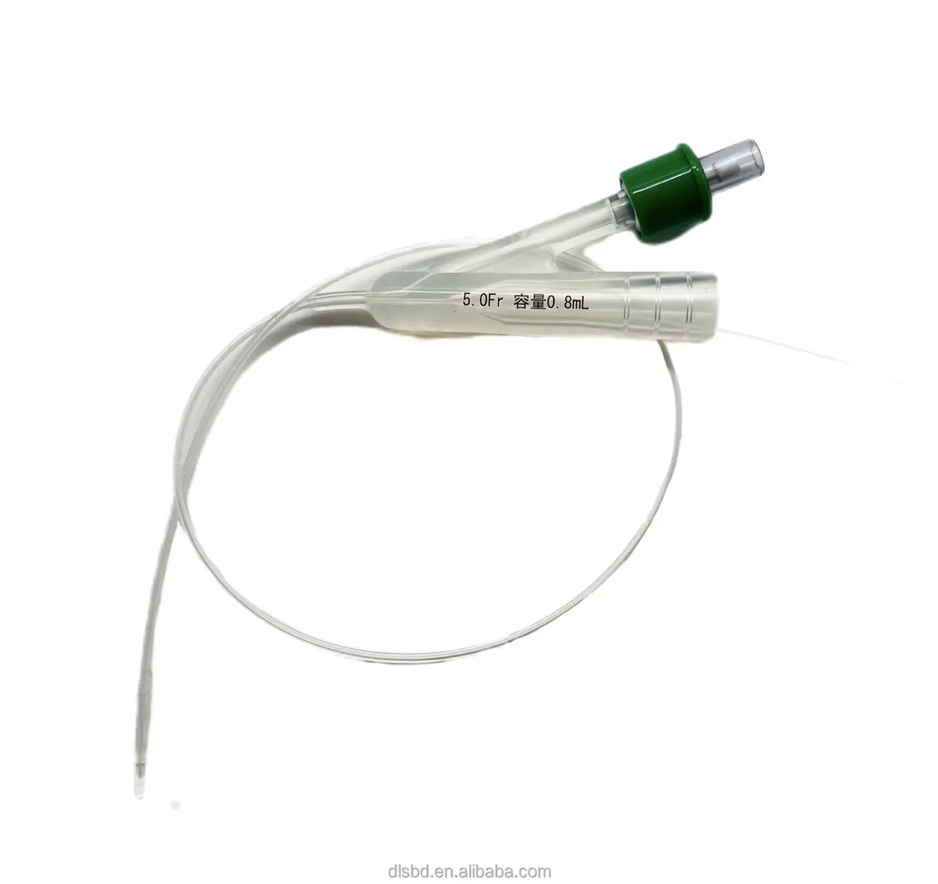 5.0Fr L-340mm silicone double chamber balloon catheter with guide wire